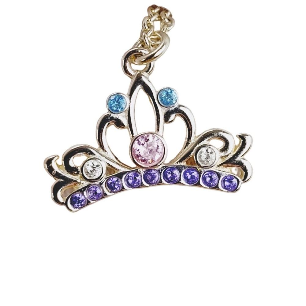 Disney Tiara Crown Necklace Sterling Silver 925 Dainty